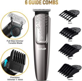 img 1 attached to 👨 Telfun Hair Clippers for Men - Waterproof Beard Trimmer and Hair Trimmer 2 Ways Rechargeable - Professional Cordless Hair Trimmer for Men - Facial Cutting Groomer - All in 1 Mens Grooming Kit with LED Display