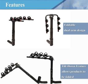 img 1 attached to 🚲 Top-rated Hitch Mounted Bike Rack for Cars, Trucks with 2" Hitch Receiver - Accommodates 4 Bicycles