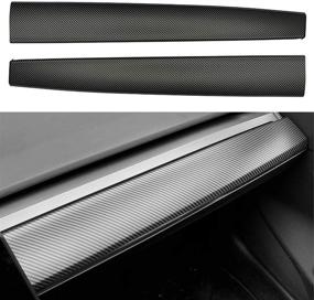 img 4 attached to 🚘 RSZX Carbon Fiber Pattern Dashboard Cover for Tesla Model 3 Model Y - ABS Plastic Tesla Accessories