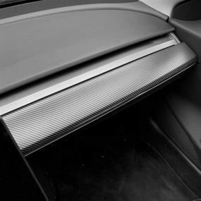 img 2 attached to 🚘 RSZX Carbon Fiber Pattern Dashboard Cover for Tesla Model 3 Model Y - ABS Plastic Tesla Accessories