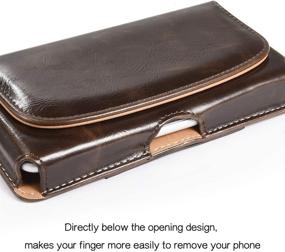 img 1 attached to 📱 Kiwitatá Brown Leather Belt Case Holster for iPhone 12 XS Max & 11 Pro Max - Durable & Convenient Phone Holder with Belt Clip