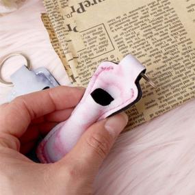 img 2 attached to Marble Patterned Lipstick Holders: 5 Pcs for Women - Ideal Stocking Stuffers!