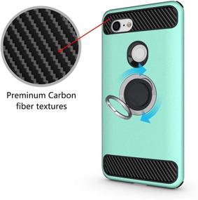 img 1 attached to 📱 Newseego Green Pixel 3 XL Case - Armor Dual Layer 2 in 1, with Finger Ring Holder and Kickstand for Magnetic Car Mount - Compatible with Google Pixel 3 XL