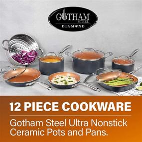 img 3 attached to 🍳 2020 Edition Gotham Steel 12 Piece Cookware Set with Ultra Nonstick Ceramic Coating by Chef Daniel Green – PFOA Free, Stay Cool Handles, Metal Utensil & Dishwasher Safe