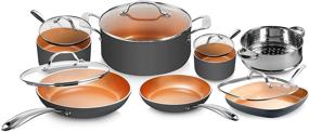 img 4 attached to 🍳 2020 Edition Gotham Steel 12 Piece Cookware Set with Ultra Nonstick Ceramic Coating by Chef Daniel Green – PFOA Free, Stay Cool Handles, Metal Utensil & Dishwasher Safe