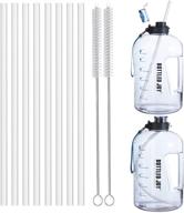 inches straws reusable bottle gallon logo