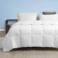 🌬️ dafinner cotton down alternative comforter: ultra-soft plush all-season duvet insert (full/queen, white) logo