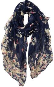 img 4 attached to 🌸 Stylish GERINLY Spring Lightweight Floral Scarfs for Women: Must-Have Fashion Accessory