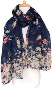 img 3 attached to 🌸 Stylish GERINLY Spring Lightweight Floral Scarfs for Women: Must-Have Fashion Accessory