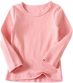 img 3 attached to Cozy and Comfortable: Thermal 🌙 Crewneck Toddler Pajamas for Active Girls' Clothing