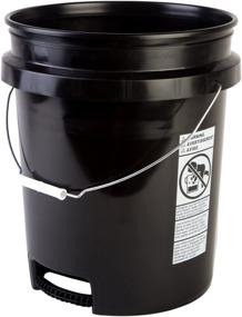 img 1 attached to Hudson Exchange HDPE Black Bucket with Convenient Bottom Grip Handle - 5 Gallon Capacity