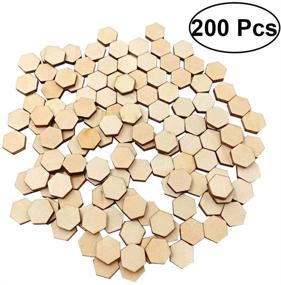 img 1 attached to 🌲 Supvox 200pcs Wood Discs Slices: Hexagonal Unfinished Wooden Cutouts for DIY Craft Decoration