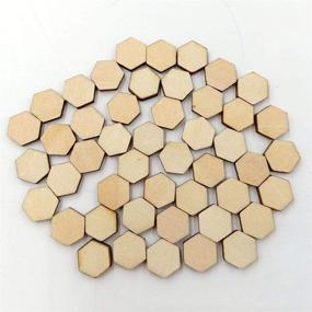 img 2 attached to 🌲 Supvox 200pcs Wood Discs Slices: Hexagonal Unfinished Wooden Cutouts for DIY Craft Decoration