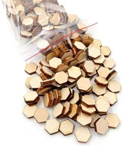 img 3 attached to 🌲 Supvox 200pcs Wood Discs Slices: Hexagonal Unfinished Wooden Cutouts for DIY Craft Decoration