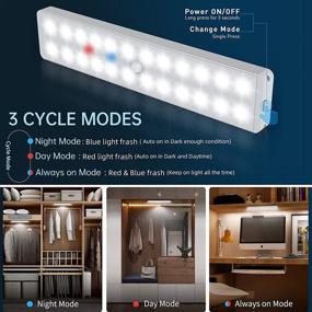 img 1 attached to Lightbiz LED Closet Light: Motion Sensor Under Cabinet Light with Charging Station, 24-LED Dimmer, Remote Control - Perfect for Stairs, Kitchen, Hallway (3 Pcs)