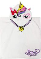 🦄 nickelodeon jojo siwa unicorn kids hooded poncho - soft & absorbent cotton towel, ideal for bath, pool & beach, measures 28 x 28 inches (official nickelodeon product) logo