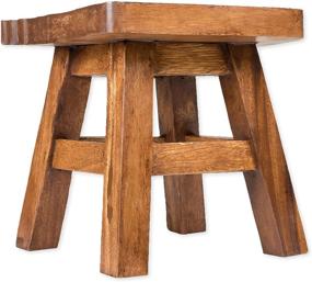 img 1 attached to 🐝 Sea Island Imports Bumble Bee Acacia Hardwood Short Stool with Hand Carved Decorative Design