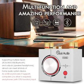 img 3 attached to 🔊 High-Quality Bluetooth 5.0 Power Amplifier 2 Channel Stereo Mini Hi-Fi Integrated Amp 2.0 - 50W x 2 USB Wireless Audio Receiver for Home Speakers & Headphones - Douk Audio Tone (Silver)