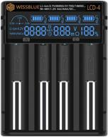 🔋 зарядное устройство wissblue 18650 с жк-экраном - быстрое зарядное устройство 2a для литиевых аккумуляторов 3.7v и аккумуляторов ni-mh/ni-cd 1.2v aa aaa. логотип