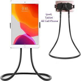 img 1 attached to 360 Degree Flexible Smart All Cell Phone Holder: Adjustable Rotating Mounts with Multiple Function Bracket for Table, Bed, Car, and More - Black (12.56.4cm)