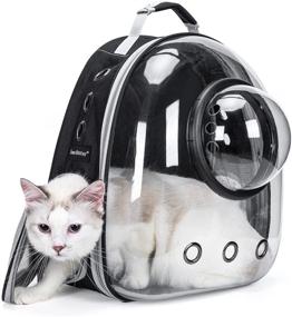 img 4 attached to Seven Master Cat Backpack Expandable Carrier Bubble Bag - Black: Perfect Space Capsule Pet Carrier for Small Dogs and Large Cats for Hiking, Travel, and Outdoor Adventures