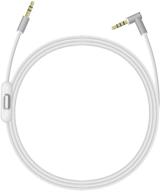 white replacement audio cable cord for beats headphones - 3.5mm auxiliary cord replacement for beats by dre solo/studio/pro/detox/wireless/mixr headphones logo