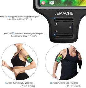 img 1 attached to 📱 JEMACHE Water Resistant Armband for Samsung Galaxy A51 A50 A20 – Gym Running Workouts Arm Band with Key Holder (Black)