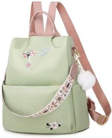 img 4 attached to Fashion Embroidery Anti Theft Backpacks Shoulder Women's Handbags & Wallets