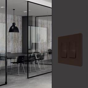 img 1 attached to 🛠️ ENERLITES Rêve Collection Luxury Double Decorator Switch Screwless Wall Plate, Matte Finish, 2-Gang 4.88" x 4.92", UL Listed, Brown, 10 pack - Buy Now!