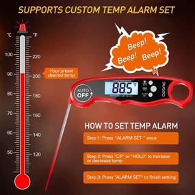 img 1 attached to 2-in-1 Digital Meat Thermometer - Instant Read Food Thermometer for Cooking, Grilling, Smoking, Baking, Turkey, Milk, with Dual Probes