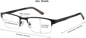 img 1 attached to 👓 5-Pack Eyecedar Metal Half-Frame Reading Glasses for Men - Spring Hinges, Stainless Steel Material, Sun Readers 2.00 Included