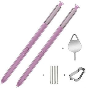 img 2 attached to 🖌️ 2 Pack Replacement Stylus for Samsung Galaxy Note 9 SM-N960 Pen (Purple) - No Bluetooth + Tips/Nibs & Eject Pin Included