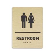 unisex restroom identification sign - ada compliant bathroom sign occupational health & safety products logo