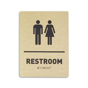 img 4 attached to Unisex Restroom Identification Sign - ADA Compliant Bathroom Sign Occupational Health & Safety Products