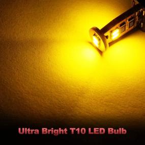 img 3 attached to 🔆 Yorkim Newest T10 LED Bulb Canbus Error Free 6-SMD Super Bright EMC Chipsets, Amber Interior LED Lights for Car Dome, Map, Door, Marker, License Plate, Trunk, 168 W5W 2825 Sockets Pack of 10