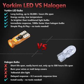 img 1 attached to 🔆 Yorkim Newest T10 LED Bulb Canbus Error Free 6-SMD Super Bright EMC Chipsets, Amber Interior LED Lights for Car Dome, Map, Door, Marker, License Plate, Trunk, 168 W5W 2825 Sockets Pack of 10