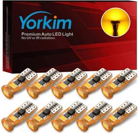 img 4 attached to 🔆 Yorkim Newest T10 LED Bulb Canbus Error Free 6-SMD Super Bright EMC Chipsets, Amber Interior LED Lights for Car Dome, Map, Door, Marker, License Plate, Trunk, 168 W5W 2825 Sockets Pack of 10