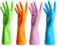 🧤 waterproof reusable nitrile gloves - 4 pairs, ideal for dishwashing, car-washing, laundry & household cleaning (medium) logo