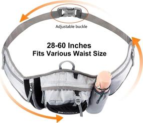 img 1 attached to 🎒 Ubon Large Fanny Pack 3L: Ideal Belt Bag for Hiking, Running, and Walking in Silver Gray - Adjustable Waist Pack for Unparalleled Convenience