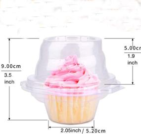 img 3 attached to 25-Pack Clear Plastic Single Cupcake Boxes - Deep Dome Design, Stackable, BPA-Free