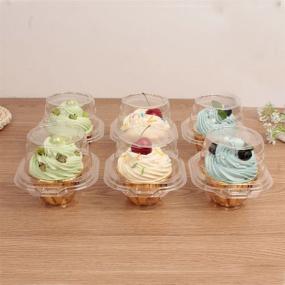 img 2 attached to 25-Pack Clear Plastic Single Cupcake Boxes - Deep Dome Design, Stackable, BPA-Free