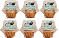 25-pack clear plastic single cupcake boxes - deep dome design, stackable, bpa-free logo