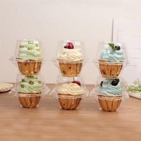 img 1 attached to 25-Pack Clear Plastic Single Cupcake Boxes - Deep Dome Design, Stackable, BPA-Free