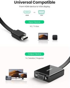 img 2 attached to 🔌 UGREEN Active HDMI to VGA Adapter with 3.5mm Audio Jack - HDMI Male to VGA Female - Supports 1080P - for PC, Laptop, Ultrabook, Raspberry Pi, Chromebook - Black