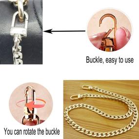 img 1 attached to 3-Piece Handbag Chain Straps Set - Stylish Metal Bag Strap Replacements, Ideal for Purse Clutches, Handles - 15.7 Inches Length, Perfect for DIY Crafts