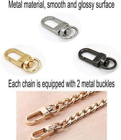 img 2 attached to 3-Piece Handbag Chain Straps Set - Stylish Metal Bag Strap Replacements, Ideal for Purse Clutches, Handles - 15.7 Inches Length, Perfect for DIY Crafts