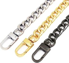 img 4 attached to 3-Piece Handbag Chain Straps Set - Stylish Metal Bag Strap Replacements, Ideal for Purse Clutches, Handles - 15.7 Inches Length, Perfect for DIY Crafts