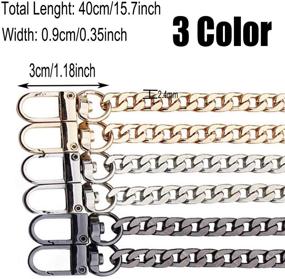 img 3 attached to 3-Piece Handbag Chain Straps Set - Stylish Metal Bag Strap Replacements, Ideal for Purse Clutches, Handles - 15.7 Inches Length, Perfect for DIY Crafts