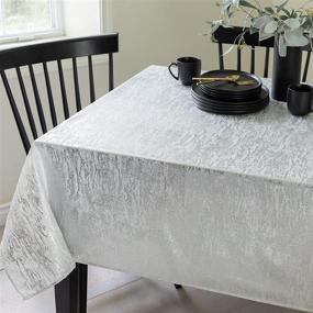 img 2 attached to 🍽️ Ivory Silver Rectangular Tablecloth by Benson Mills