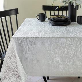 img 4 attached to 🍽️ Ivory Silver Rectangular Tablecloth by Benson Mills